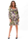 Ruffle Hem Banded Empirewaist Floral Print Dress