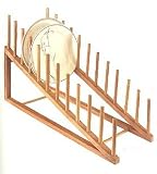 24 Standing Natural Wood + Dowel Plate Rack