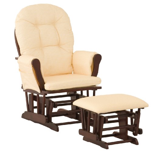 Stork Craft Hoop Glider and Ottoman CherryYellow Gingham