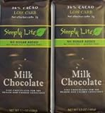2 Trader Joe's Simply Lite No Sugar Added Milk Chocolate Candy Bar