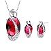 J.MOSUYA Swarovski Element Crystal Jewelry Set For Women, 18k White Gold Plated Necklace Earring Set