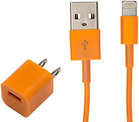 iPhone 6 charger, Apple Mfi Certified, 3 ft Lightning Cable 8 Pin Data Sync and USB Charger Cord Wall Dock iPhone 6 6 Plus 5s 5c 5, iPad Air Air 2 mini 2 3, iPad, iPod touch 5th 7th gen (Orange)
