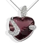 Goldmaid Damen-Collier Herz 925 Sterlingsilber 1 turmalinfarbener 48 weisse Zirkonia Fa C4306S