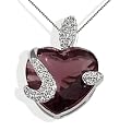 Goldmaid Damen-Collier Herz 925 Sterlingsilber 1 turmalinfarbener 48 weisse Zirkonia Fa C4306S