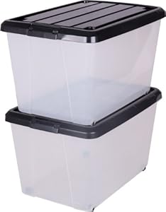 Caja de almacenamiento con ruedas x 2, caja de almacenaje, caja con