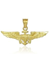Solid 14k Gold US Naval Aviator Wings Pendant