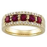 PRE-HOLIDAY SALE!!! 10% OFF 14K Yellow Gold Ruby and Diamond Ring/Anniversary Band