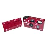 Smile & hearts Disposable Camera Burgundy & White - Y0114