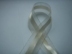 Ivory Organza and Satin Ribbon 1.5" Wide 25 Yards