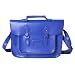 Faux Leather Traditional Vintage Style School Satchel Bag in Blue