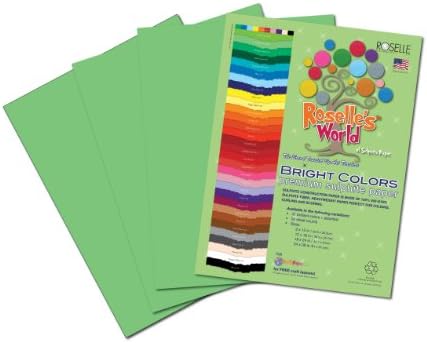 Roselle Bright Colors Suphite Construction Paper, 9 x 12 Inches, Hot Lime, 50 Sheets Per Package (74901)