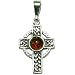 Certified Genuine Honey Amber and Sterling Silver Celtic Cross Pendant