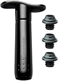 Le Creuset Wine Pump and 3 Stoppers,  Black