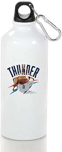 0# Basketball Player Portable Aluminum Travel Flask White With Carabiner Hook,400-600ml /6.5OZ