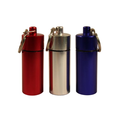 IIT 06660 Aluminum Key Ring Pill Box (Assorted Colors)