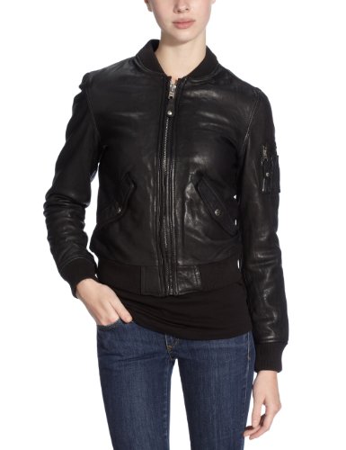 Schott Damen Jacke LCW1300V, Gr. 36 (S), Schwarz (Black) Preisvergleich