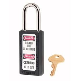 Master Lock 411BLK Safety Series Padlock, High Visibility Aluminum, 3 Inch Black