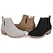 Brinley Co. Womens Faux Suede Cut-out Pinhole Round Toe Boots