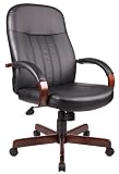 Boss Hi-Back Executive Chair With Mahogany Finish Executive Seating