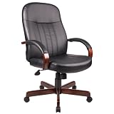 Boss Hi-Back Executive Chair With Mahogany Finish Executive Seating by BOSS
