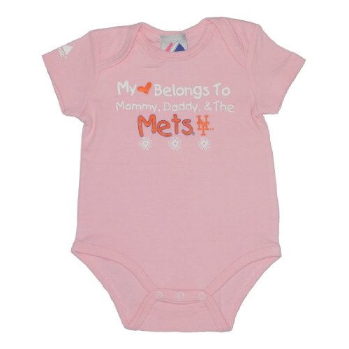 MLB New York Mets Baby / Infant One-Piece Bodysuit / Romper / Onesie - Pink (Size: 18)