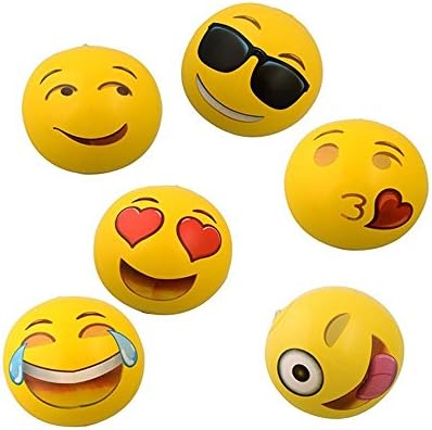 18 Inchs Cute Emoji Balls for Beach, Swimming Pool, Parties, Indoor Fun and More. Best Gift For Kids, (Emoji Set of 3)