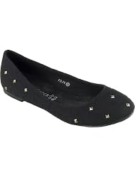 Ballerinas Slipper aus Textil m Deko Nieten bequem FZ-71