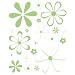 Instant Murals 20 Daisy Flowers Wall Transfer Stickers - Green