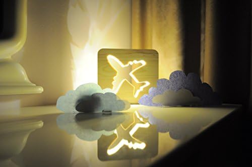 Nightlights for children Airplane.Table lamps for bedrooms. Bedroom baby night light. Modern nightlight bedside lighting. Nursery projector light kids gift (Pine)