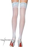 Plus Size Stay up backseam thigh highs with corset lace top and cuban heel
