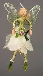White Flower Garden Fairy Fairy 6" Ornament