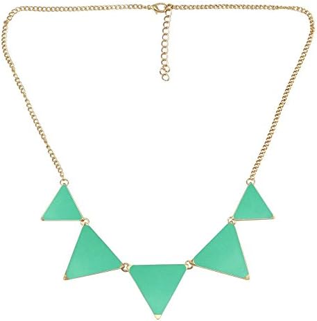 Best Triangle Collar Necklace Choker Glaze Geometric Pendent,Green