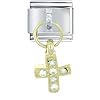 Low price Dangle Golden Rhinestone Celtic Cross Italian Charm