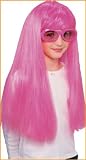 Halloween Costume Wigs Childs Pink Rock Star Costume Wig