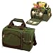 Picnic Time Malibu Shoulder Pack w/ Deluxe Picnic Service For 2 (Pine Green)