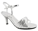 Strappy Metallic Leatherette Heel