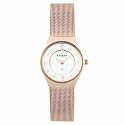 Skagen Ladies Crystal Accented MOP Copper Mesh Watch - 233XSRR