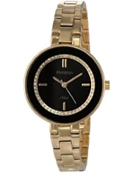 Armitron Womens 75/5140BKGP Swarovski Crystal Accented Wall-to-Wall Gold-Tone Bracelet Watch