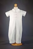Christening Outfit with Pleated Pants and Satin Buttons