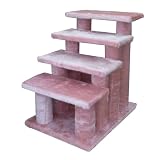 Pink 4 Steps Pet Dog Cat Step Stairs