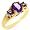 10K Yellow Gold Amethyst & Diamond Accent Ring, Size 6