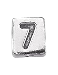 925 Sterling Silver Number "7" Bead For Chamilia, Pandora, Biagi, Personality, Reflections And More Charm Bracelets