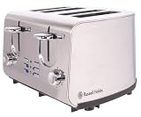 Russell Hobbs 13791 Urban 4 Slice Compact Toaster in brushed satin with wide slots and frozen, cancel and reheat functions