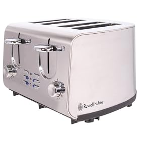 Russell Hobbs 13791 Urban 4 Slice Compact Toaster, Brushed Satin