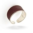 Sterling Silver Texture Ring with Red Snakeskin Patterns #7534R SR OLR