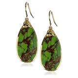 Devon Leigh Green Turquoise in 24k Foil Earrin