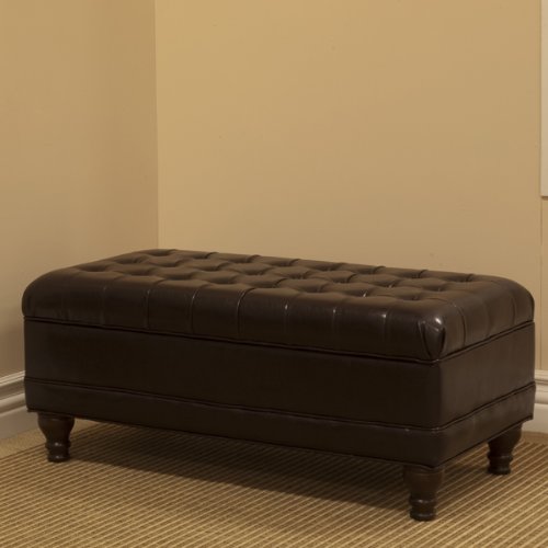 Delux Tufted Storage Bench in Espresspo
