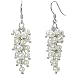 White Cultured Pearl Platinum Overlay Sterling Silver Hook Bunch Earrings