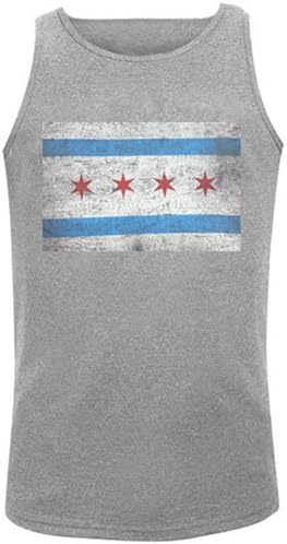 City of Chicago Grey Flag Tank Top by ThirtyFive55 Select Size: Large