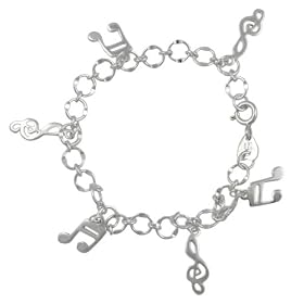 Buy Sterling Silver Music Notes Bracelet made by SilverBin now!